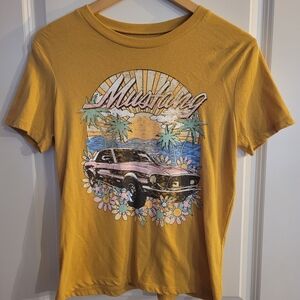 Ford Mustard Yellow Short Sleeve Mustang Graphic Tee